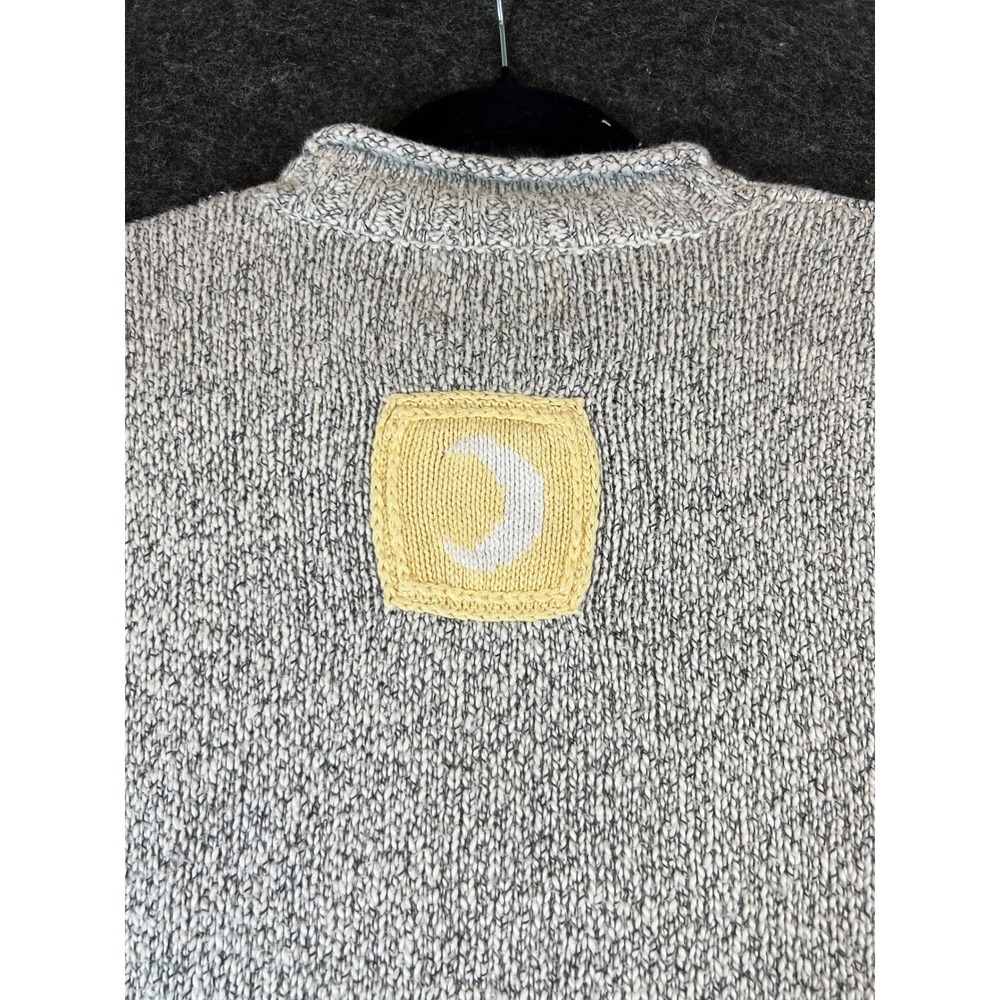 Vintage 90s Christopher & Banks Celestial Sun Moon Star Sweater Womens L Gray - Picture 8 of 8